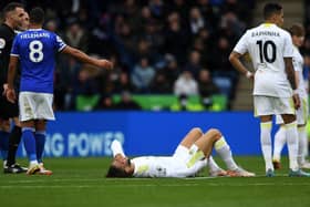 CRUEL BLOW: Leeds United's Tyler Roberts is ruled out the season after rupturing his hamstring against Leicester City Picture : Jonathan Gawthorpe