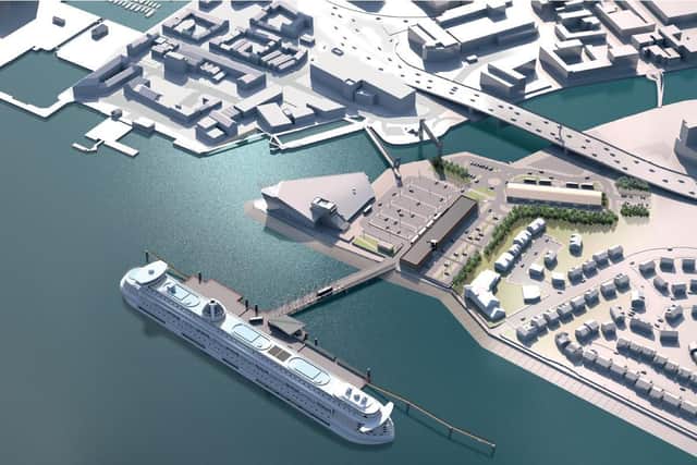 Artist's impression of a cruise ship docking at Sammy's Point in Hull  Credit: Hull Council