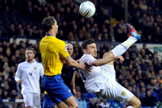 Robert Snodgrass attempts an overhead kick during Leeds United's 1-0 defeat to Championship leaders Southampton that left them with a "must-win" game ahead in the next match according to manager Neil Warnock.