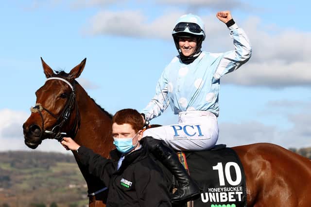 Rachael Blackmore became the first female jockey to win the Champion Hurdle when Honeysuckle won at Cheltenham last year for trainer Henry de Bromhead.