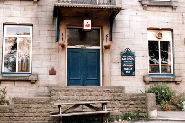 The front entrance of Old Kings Arms on Town Street. An ancient inn, with Victorian additions. This building work had covered what had been the front garden.