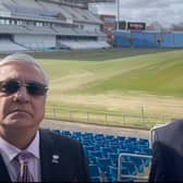Lord Kamlesh Patel, Yorkshire CCC chairman, and Robert Forrester, chief executive of Vertu Motors, discuss the company's decision to support the Yorkshire Cricket Foundation.