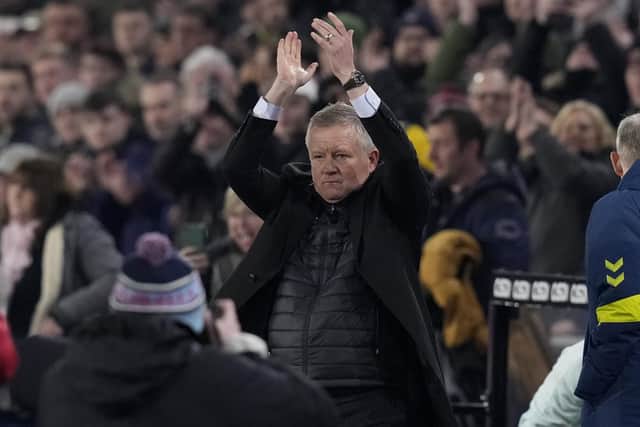 WARM RECEPTION: Middlesbrough manager Chris Wilder acknowledges the Bramall Lane crowd