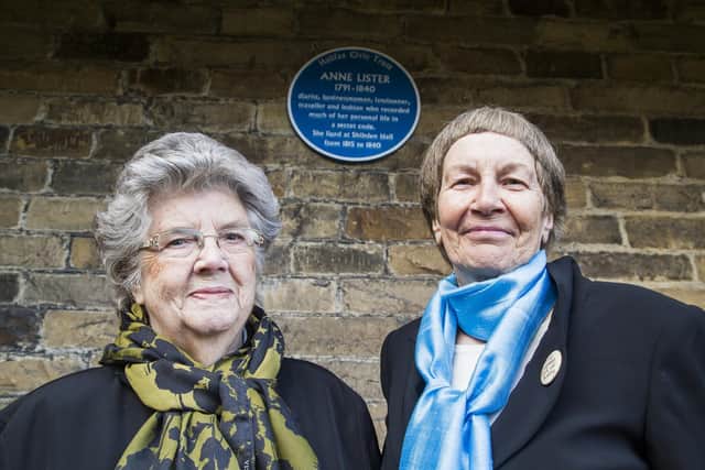 Dr Jill Liddington (right) with Helena Whitbread. The both worked on Anne Lister's diaries.