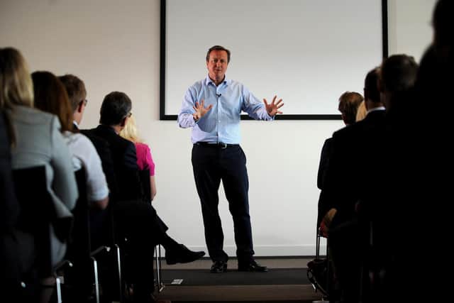 Former Prime Minister, David Cameron, at the Yorkshire Post office in Leeds in 2016. Picture: Simon Hulme.