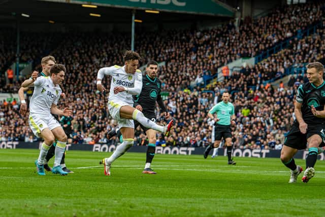 GOAL: Rodrigo opens the scoring for Leeds United