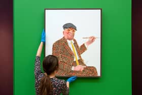 The new self-portrait by artist David Hockney at The Fitzwilliam Museum in Cambridge
