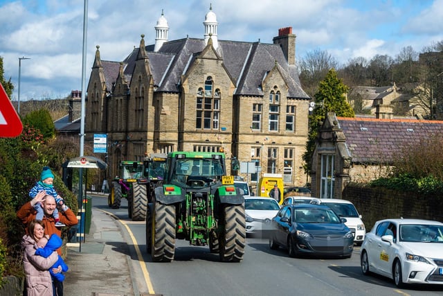 Tractors make their way through Holmfirth