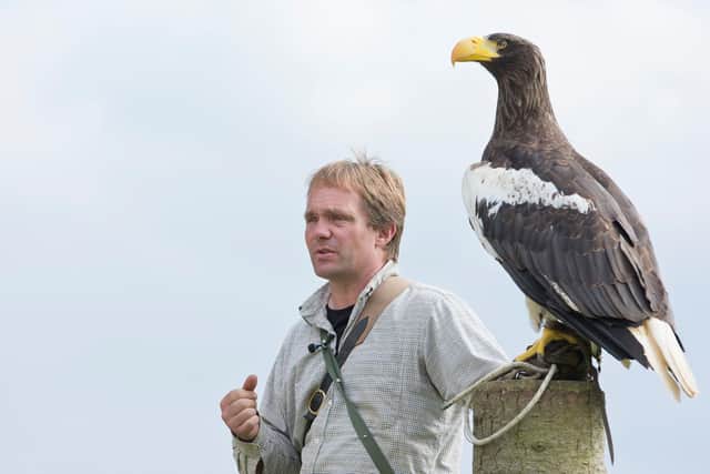 Charlie Heap, director of the National Centre for Birds of Prey (NCBP) in Helmsley, with one of the organisation's impressive collection of birds - the Steller’s Sea Eagle.