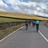 Cyclists on A57 Snake Pass despite its closure