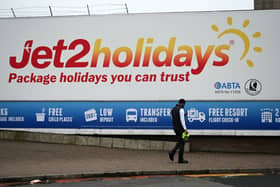 A Jet2 sign close to Leeds Bradford Airport. Picture: Oli Scarff/Getty