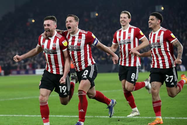 Striker Billy Sharp (second left) is hoping to secure another season at least with Sheffield United Picture: Isaac Parkin Sportimage