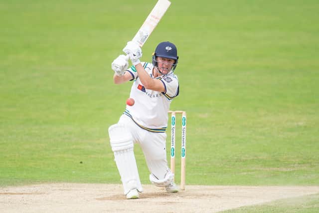 Picture by Allan McKenzie/SWpix.com - 06/06/2019 - Cricket - Specsavers County Championship - Yorkshire County Cricket Club v Essex County Cricket Club - Emerald Headingley Stadium, Leeds, England - Yorkshire's Gary Ballance hits out against Essex.