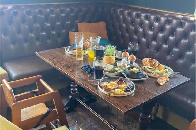 The Sun Inn at Everton shared a photo of the family of six's abandoned table. (Photo: Sun Inn)