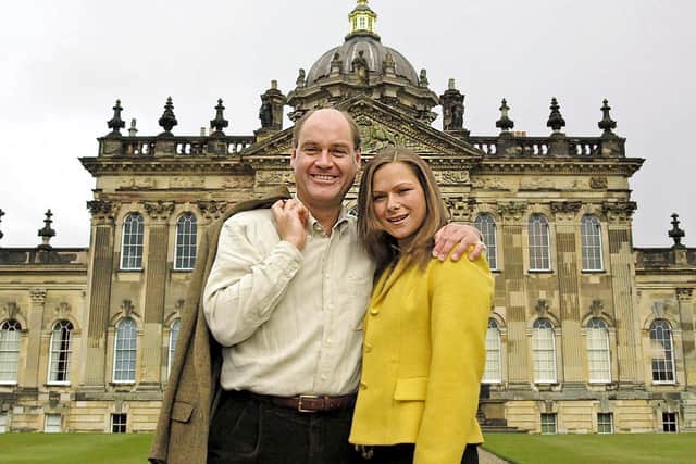 Simon Howard in an engagement portrait with wife Rebecca in 2001