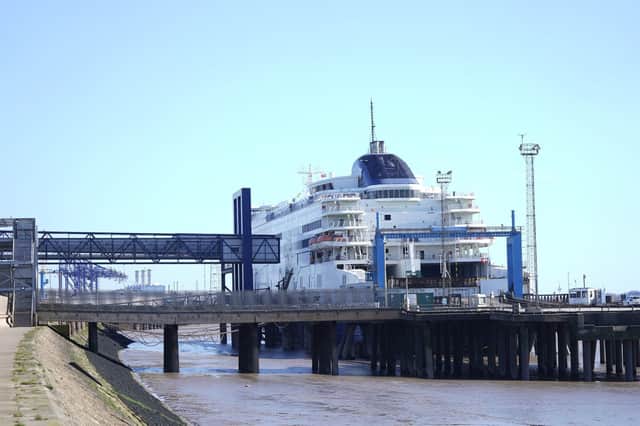 The P&O ferry Pride of Hull in the Port of Hull, East Yorkshire, yesterday. Picture: Danny Lawson/PA Wire