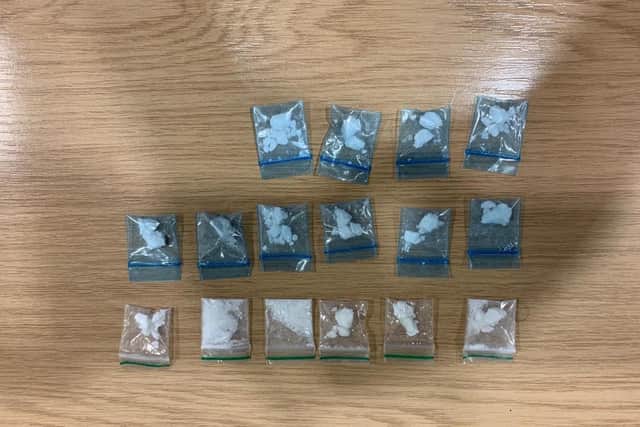 A golf ball sized amount of suspected class-A drugs and 21 wraps of suspected drugs were seized as well as almost £5000 in cash during a week long operation with North Yorkshire Police and the National Crime Agency.