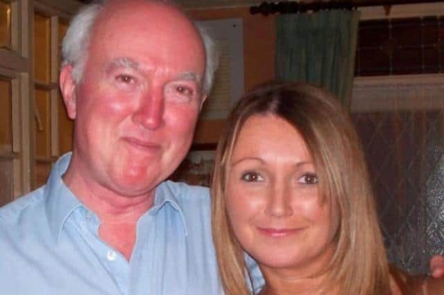 No trace of Claudia has ever been found, and last year an extensive search at Sand Hutton gravel pits near York proved fruitless.
Pictured with father Peter.