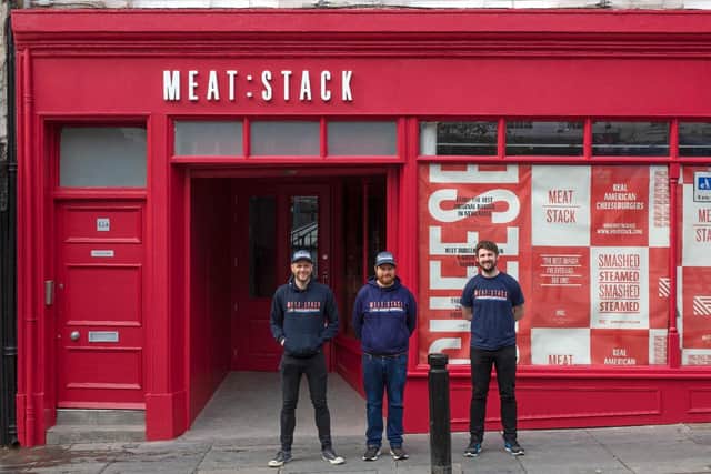 Charles Mair, left, Tom Westman and Allan Hyslop, founders of Meat Stack, which is opening in Leeds in May.
