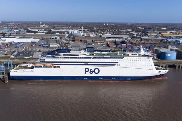P&O cruiseferry the Pride Of Hull at the Port of Hull, East Yorkshire, after P&O Ferries suspended sailings and handed 800 seafarers immediate severance notices