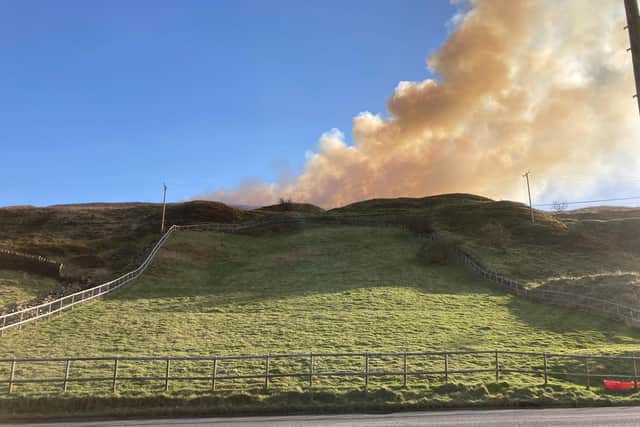 The fire on Marsden Moor today