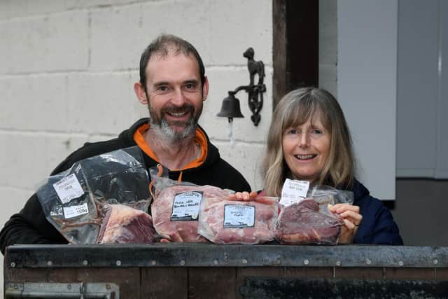 They sell meat from their rare breeds - including gluten-free sausages
