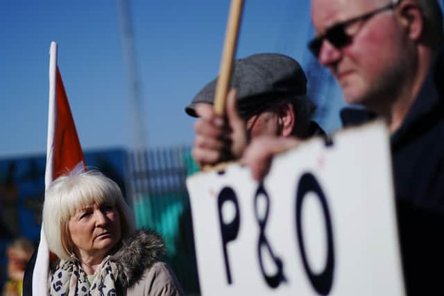 A protest over P&O job cuts has been taking place in Hull.