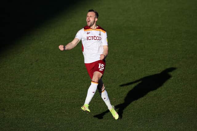 WELCOME BACK: Bradford City's Charles Vernam celebrates after scoring against Port Vale at Utilita Energy Stadium Picture: George Wood/Getty Images