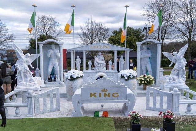 The huge headstone was unveiled on Thursday (March 17)