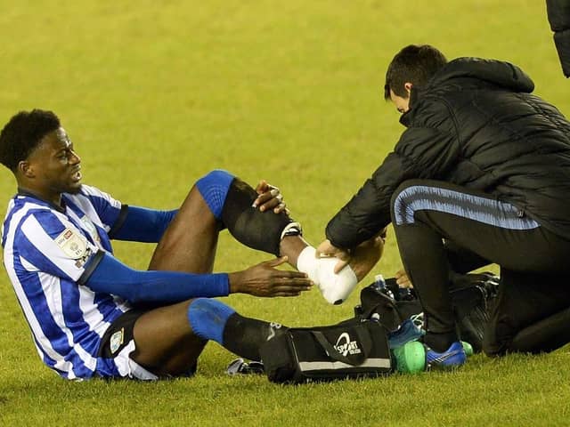 Wednesday's Dominic Iorfa picked up a bad injury against Barnsley in December 2020.  Picture: Steve Ellis