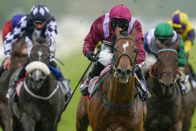 Safe Voyage ridden by Jason Hart (centre) wins the Sky Bet City Of York Stakes during day four of the 2020 Ebor Festival at York Racecourse.