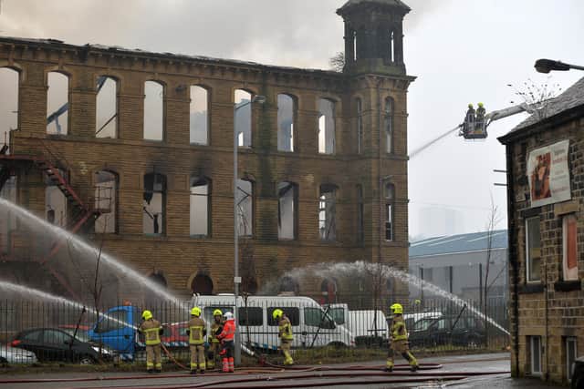 The recent fire at Dalton Mills prompted correspondence about the response of West Yorkshire Fire and Rescue Service. Photo: Bruce Rollinson.
