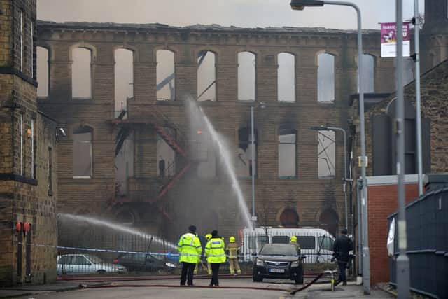 The recent fire at Dalton Mills prompted correspondence about the response of West Yorkshire Fire and Rescue Service. Photo: Bruce Rollinson.
