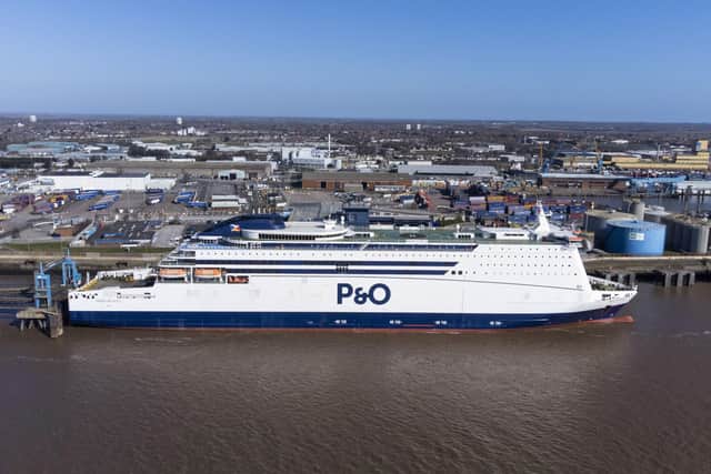 P&O cruiseferry the Pride Of Hull at the Port of Hull, East Yorkshire, after P&O Ferries suspended sailings and handed 800 seafarers immediate severance notices.