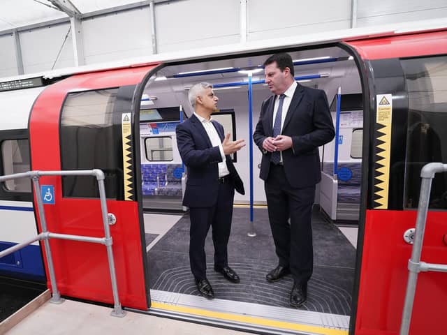 Mayor of London Sadiq Khan with Andrew Percy MP Brigg & Goole during his visit to the Siemens Mobility factory in Goole