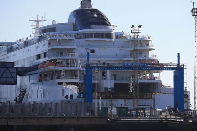 The Pride of Hull moored in berth after P&O Ferries sacked 800 crew members.