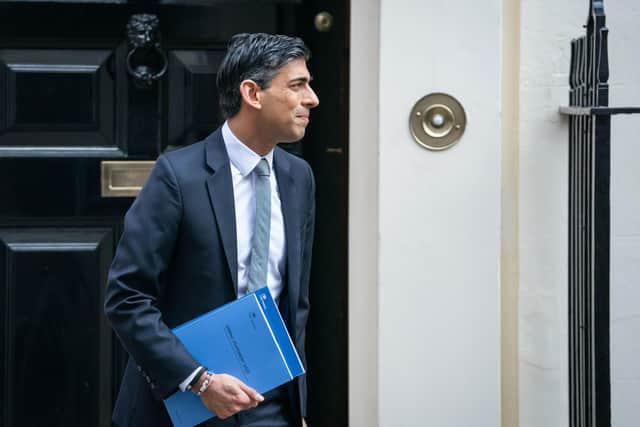 Chancellor Rishi Sunak leaves 11 Downing Street prior to the Spring Statement.