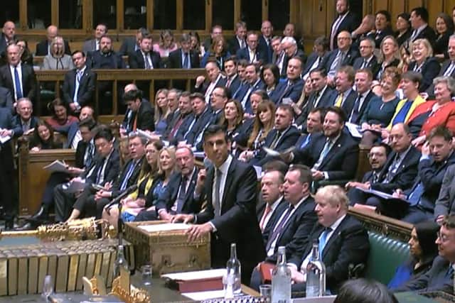 Rishi Sunak delivering the Spring Statement today