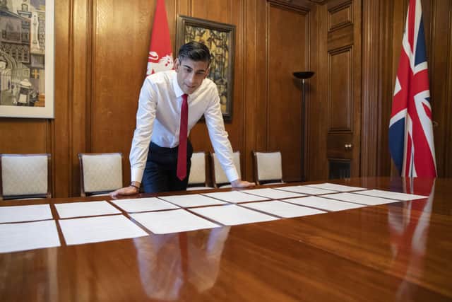 This was Chancellor Rishi Sunak putting the finishing touches to his Spring Statement. Photo: HM Treasury.