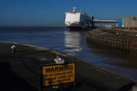 The Pride of Hull at berth in Hull after P&O Ferries sacked 800 staff without warning.