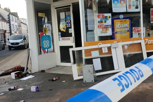 The shop damaged in the incident (photo: Sean Stewart)