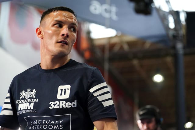 Josh Warrington takes a moment to gather his thoughts.