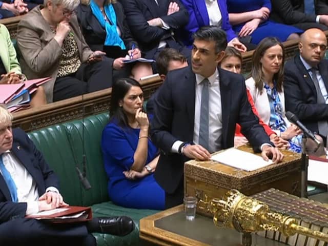 Rishi Sunak delivering his Spring Statement in Parliament.