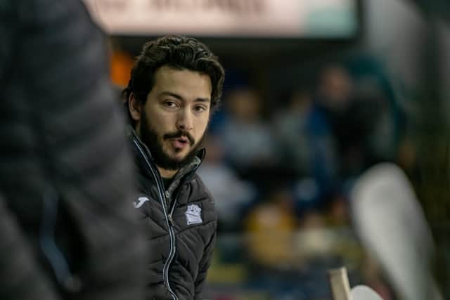 KEY INGREDIENT: Carter Beston-Will - pictured on the bench during Saturday's 3-0 defeat at Nottingham Panthers - is styaing at the club until 2025. Picture courtesy of Scott Antcliffe.