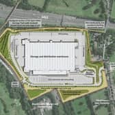 The site plan for the Amazon warehouse in Cleckheaton