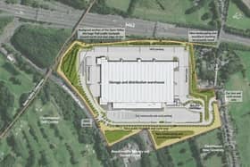 The site plan for the Amazon warehouse in Cleckheaton
