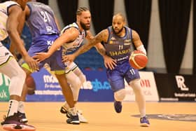 Rodney Glasgow Jnr of Sheffield Sharks in action against Cheshire Phoenix at Ponds Forge (Picture: Bruce Rollinson)
