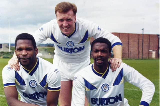 Brendan Ormsby, back, in his Leeds United days.