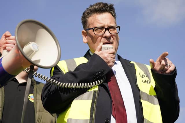 Hull East MP Karl Turner speaks to protestors at the port of Hull Credit: Danny Lawson/PA Wire