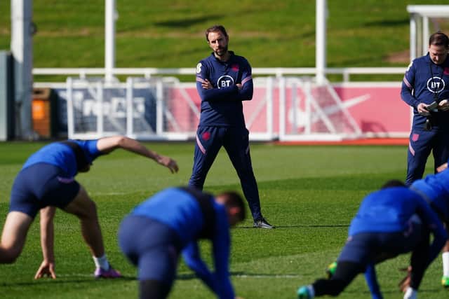England manager Gareth Southgate during a training session at St George's Park. Picture: PA